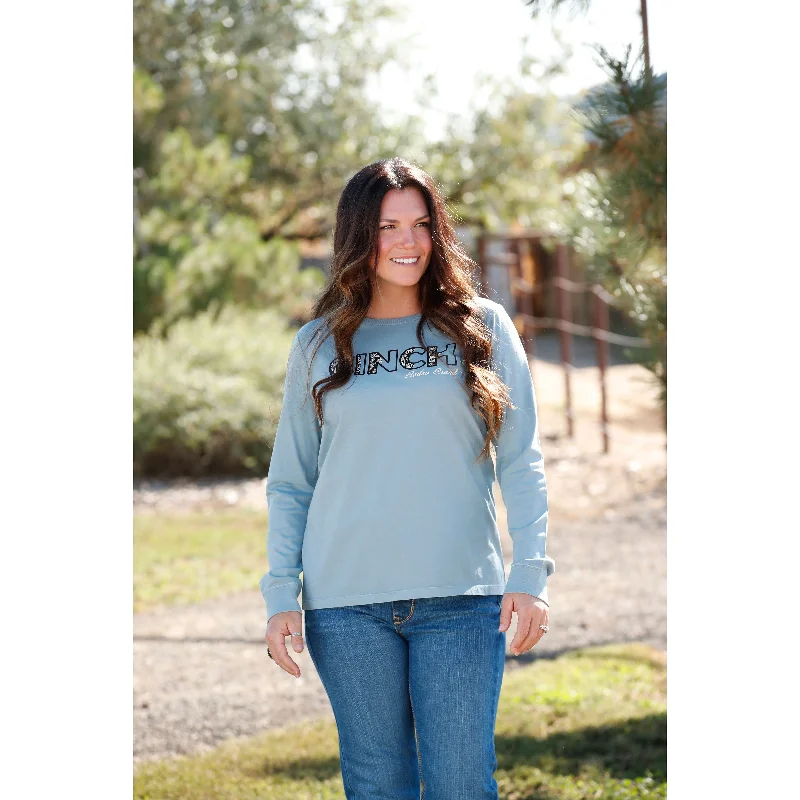 Cinch Women's Light Blue Long Sleeve Tee