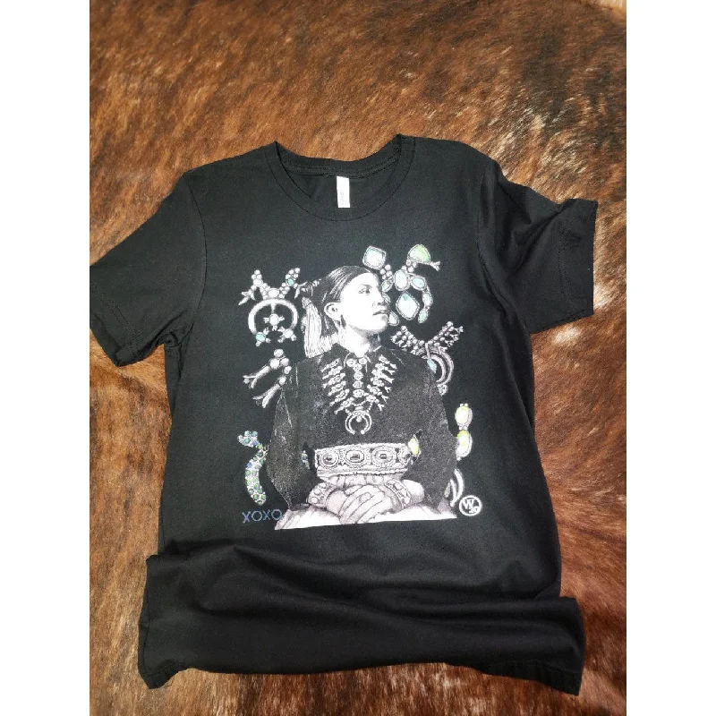 Custom West 20 Black Native Treasures Squash Blossom Tee