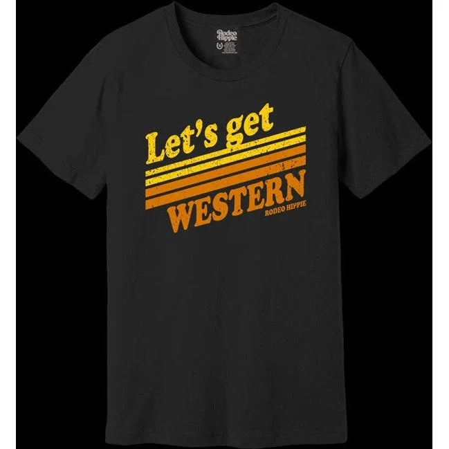 Rodeo Hippie Let's Get Western Tee-Black