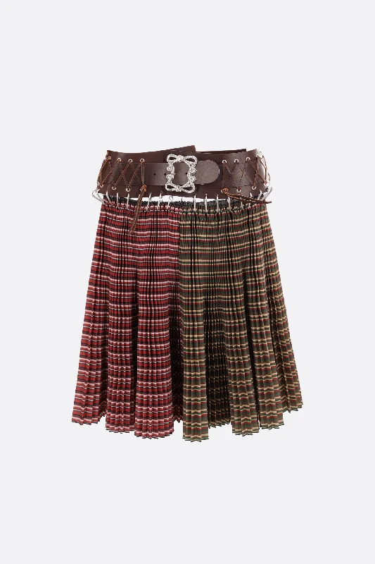 June pleated taffetà midi skirt