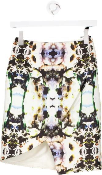 FindersKeepers Cream Patterned Skirt UK XS