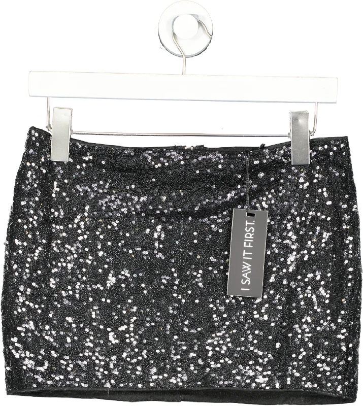 I saw it first Black Sequin Mini Skirt UK XXS