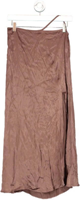 LPA Brown Side Split Maxi Skirt UK XS