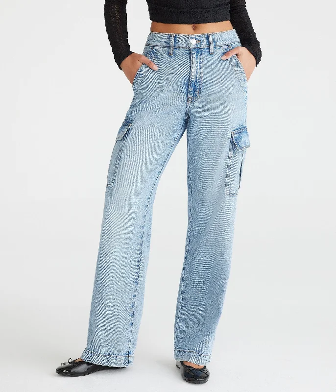 Aeropostale High-Rise Wide Leg Cargo Jean