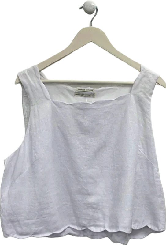 A&F White Linen Sleeveless Top XL