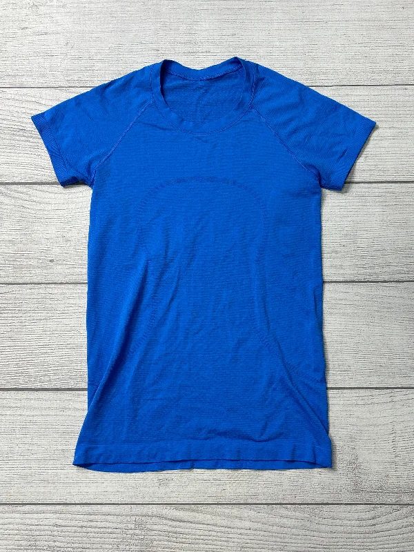 Athletic Top Short Sleeve By Lululemon In Blue, Size: S