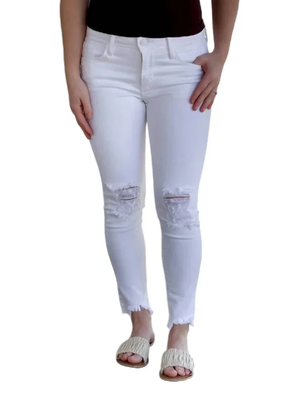 Classic Distressed Jeans In White