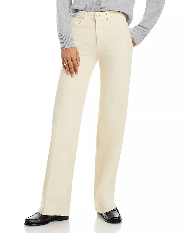 Clayton High Rise Wide Leg Jeans In Oat