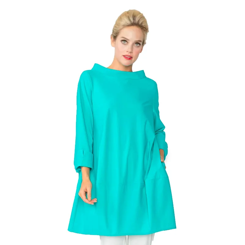 IC Collection Bateau-Neck Pocket Tunic in Jade - 3226T-JD