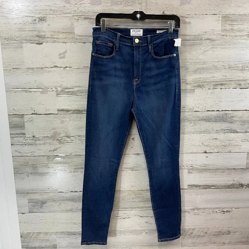 Jeans Skinny By Frame In Blue Denim, Size: 8