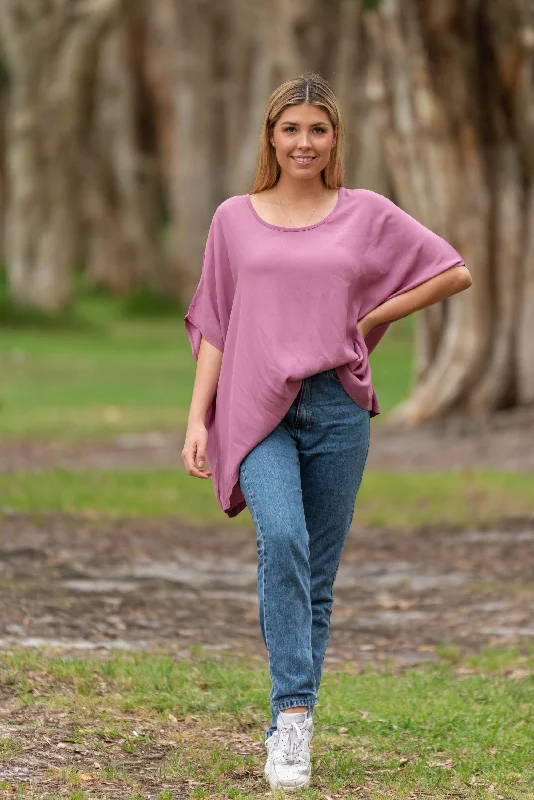 Katie Drape Top Dusty Pink