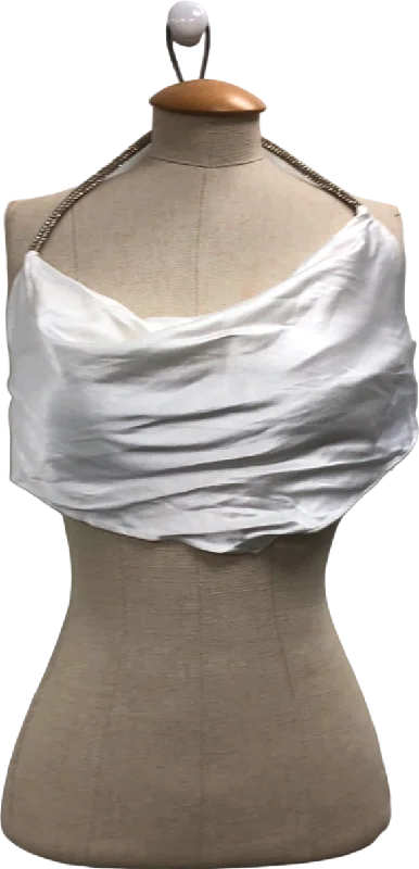 MESHKI White Draped Halter Top UK XS