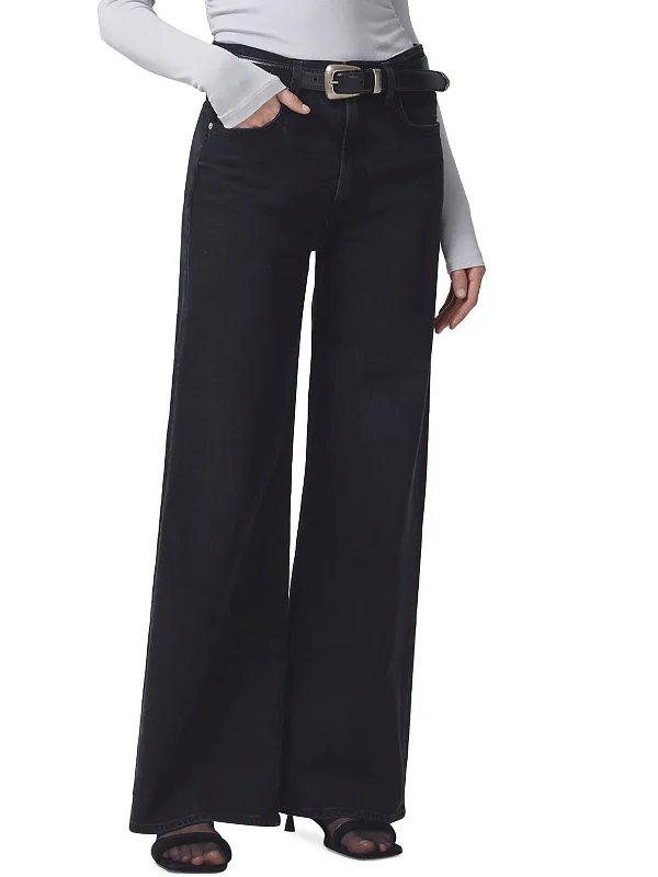 Paloma Womens High Rise Denim Wide Leg Jeans