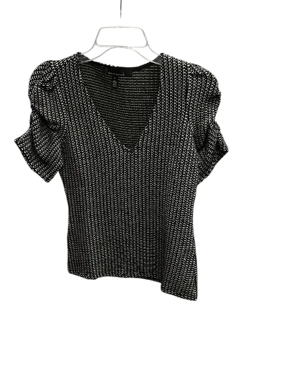 Top Short Sleeve By White House Black Market In Black & White, Size: S