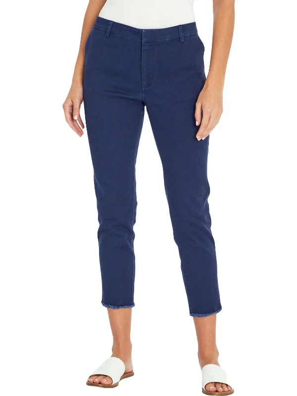 Sonoma Womens Raw Hem Mid-Rise Cropped Pants