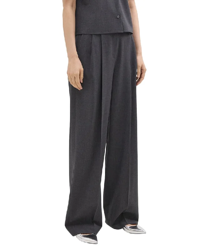 Theory Double Pleat Wool-Blend Pant