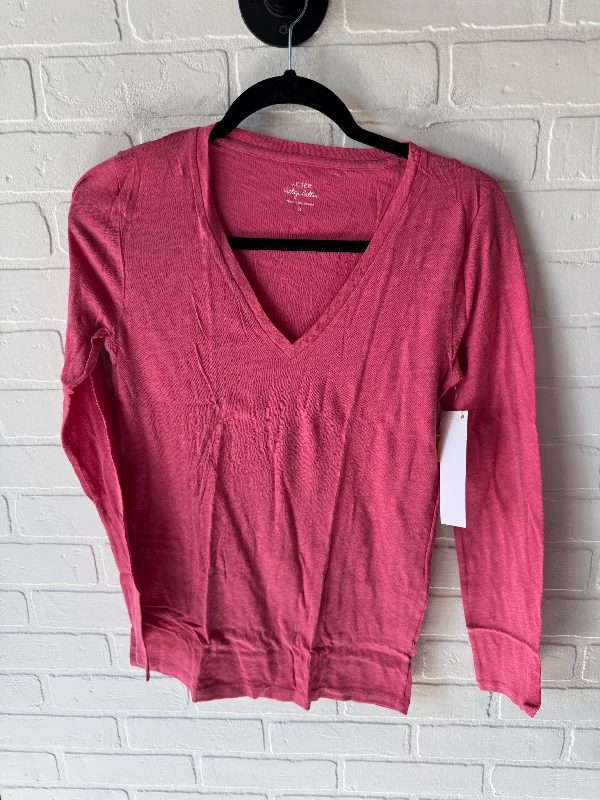 Top Long Sleeve Basic By J. Crew In Pink, Size: S