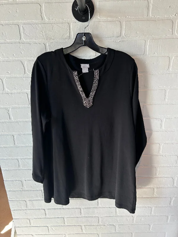 Top Long Sleeve By Chicos In Black, Size: L