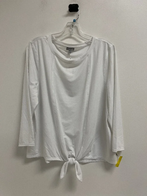 Top Long Sleeve By Talbots In White, Size: Xl