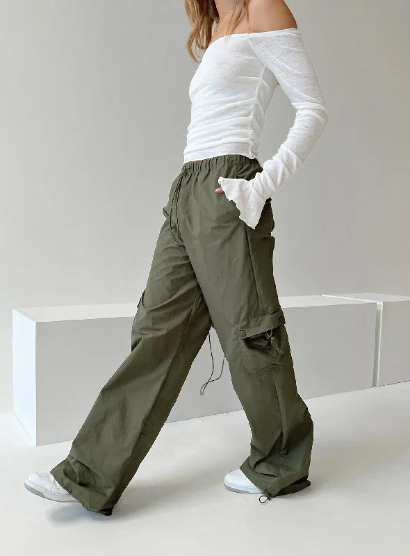 Y2k Utility Cargo Pants Green