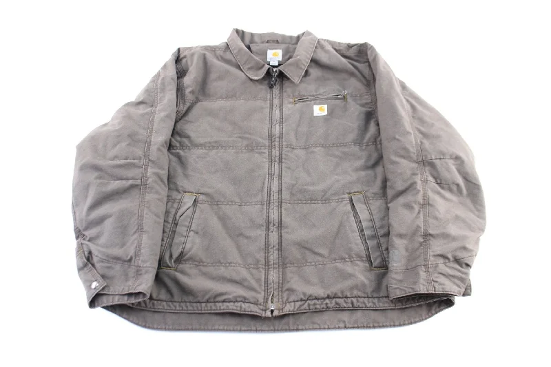 Carhartt Logo Patch Brown Zip Up Jacket