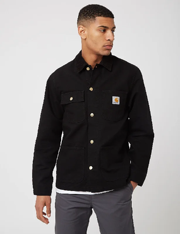 Carhartt-WIP Michigan Coat (Organic Cotton, 12 oz) - Black/Black Rinsed