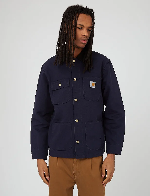 Carhartt-WIP Michigan Coat (Organic Cotton, 12 oz) - Dark Navy/Black Rinsed