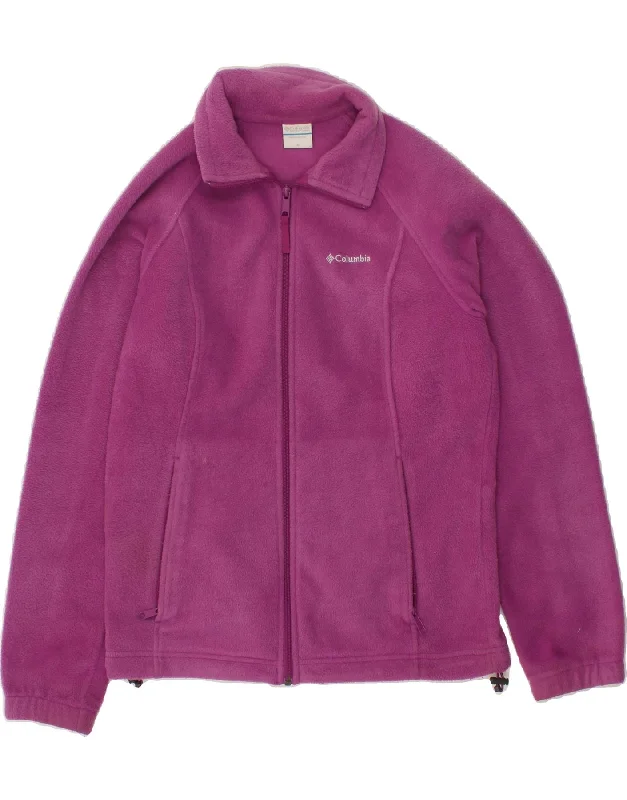 COLUMBIA Womens Fleece Jacket UK 14 Medium Purple Polyester