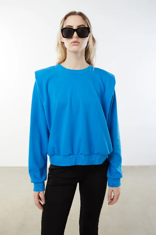 CREWNECK SWEATSHIRT WITH SHOULDER PADS