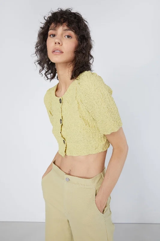 CROPPED BUTTON FRONT TOP