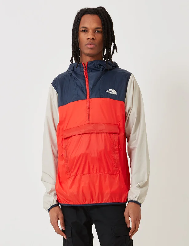 North Face Fanorak Pullover Jacket - Fiery Red/Urban Navy/PYTB