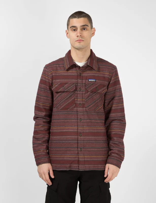 Patagonia Insulated Fjord Jacket (Folk Dobby Stripe) - Dark Ruby