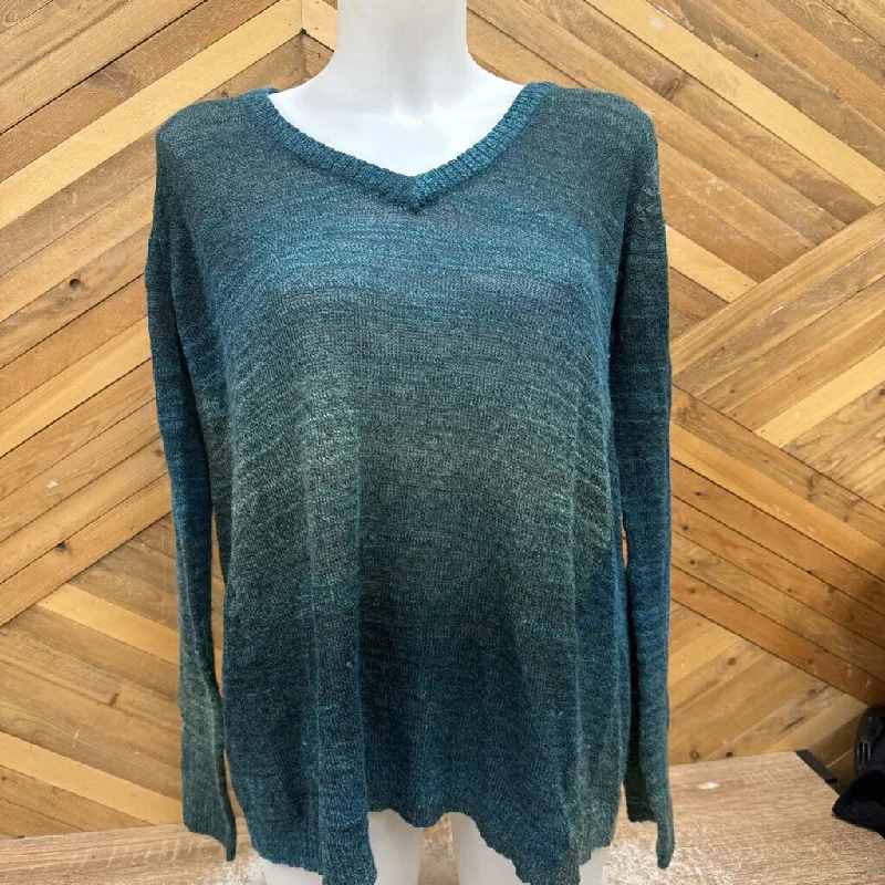 Prana- Women's Knit Sweater: Blue/green-women-MD