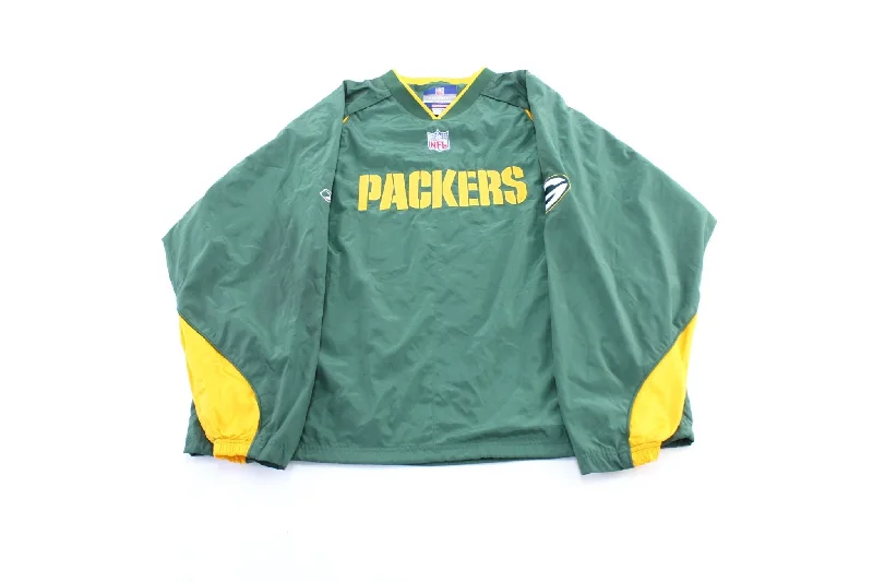 Reebok Embroidered Logo Green Bay Packers Windbreaker Pullover