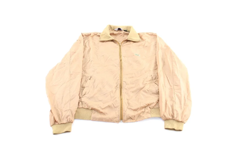 Vintage Izod Lacoste Embroidered Logo Tan Zip Up Jacket