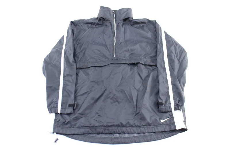 Y2K Nike Embroidered Logo Black Windbreaker Jacket