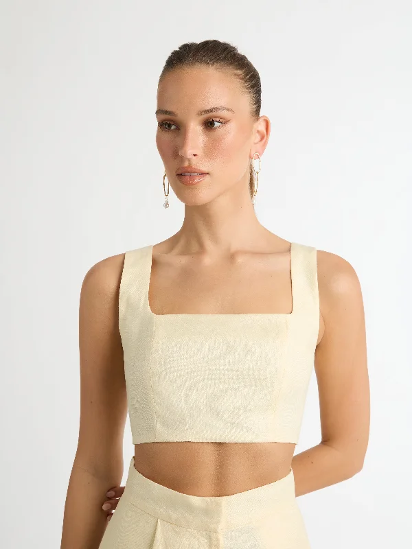 LEXI LINEN CROP TOP