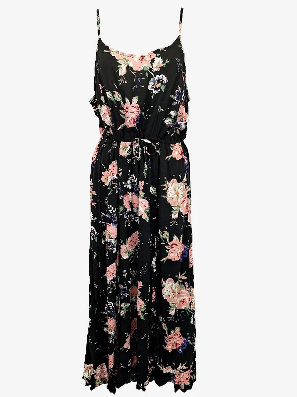 Auguste Floral Summer Drawstring Waist Maxi Dress Size 10