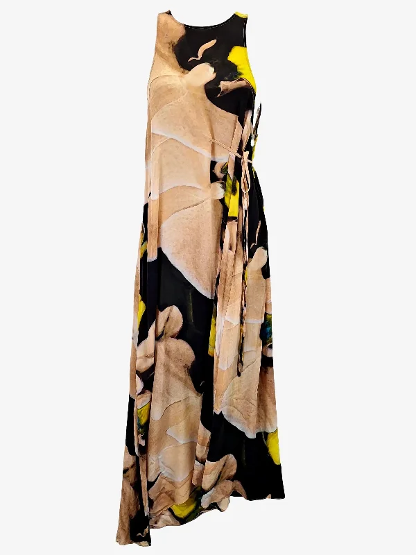 Scanlan Theodore Abstract Racer Back Silk Maxi Dress Size 8