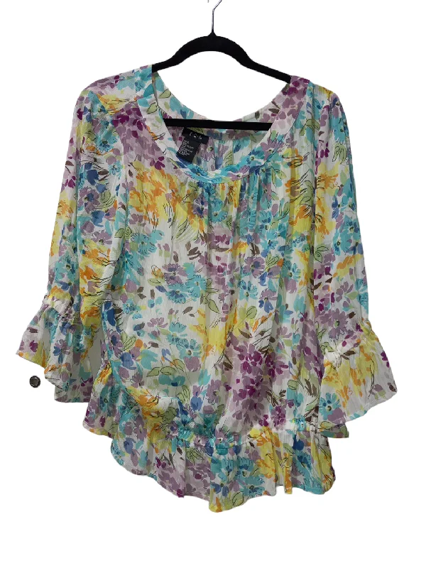 Blouse 3/4 Sleeve By Rqt  Size: L