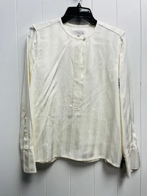 Blouse Long Sleeve By Equipment In White, Size: Xs