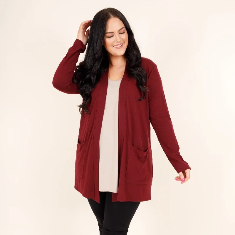 Kindness and Compassion Cardigan, Burgundy