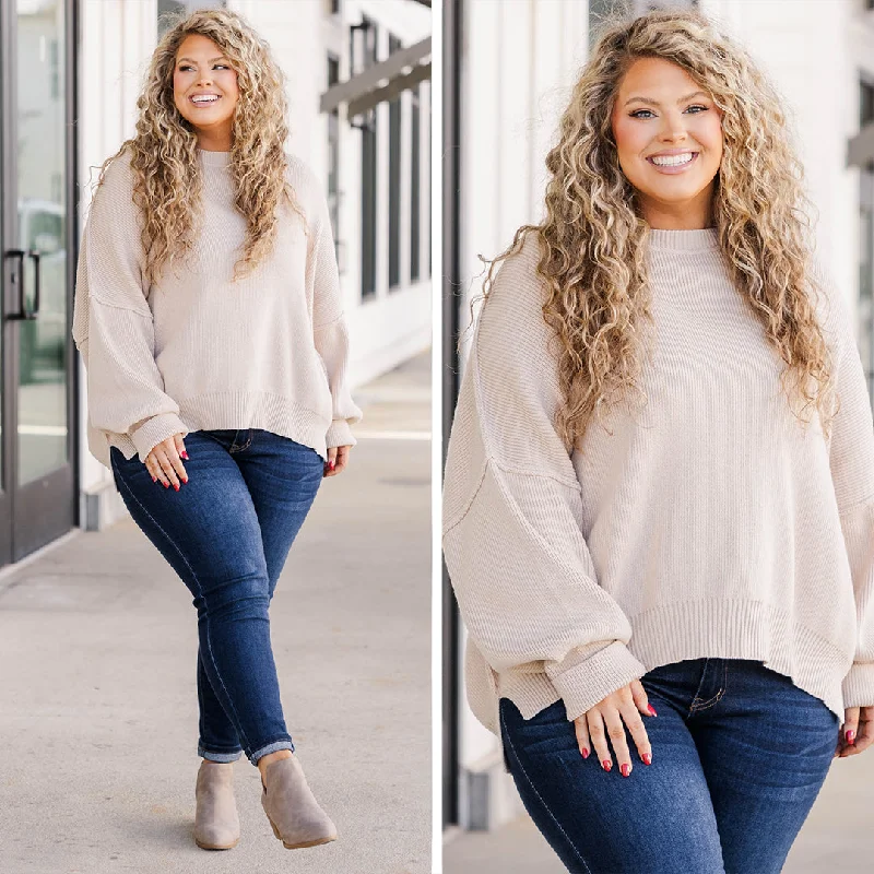 Magically Perfect Sweater, Taupe