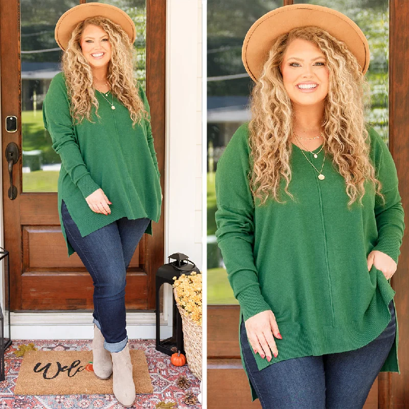 Miss Who I Was Sweater, Heather Dark Green