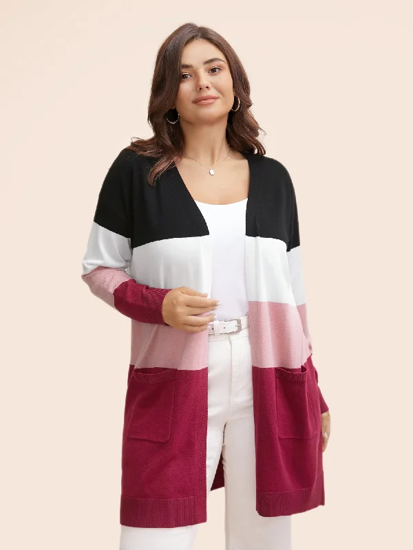 Supersoft Essentials Colorblock Contrast Pocket Cardigan